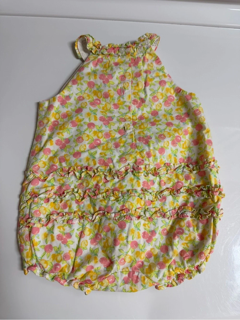 Janie and Jack Baby Floral Peplum Romper in Pink & Yellow